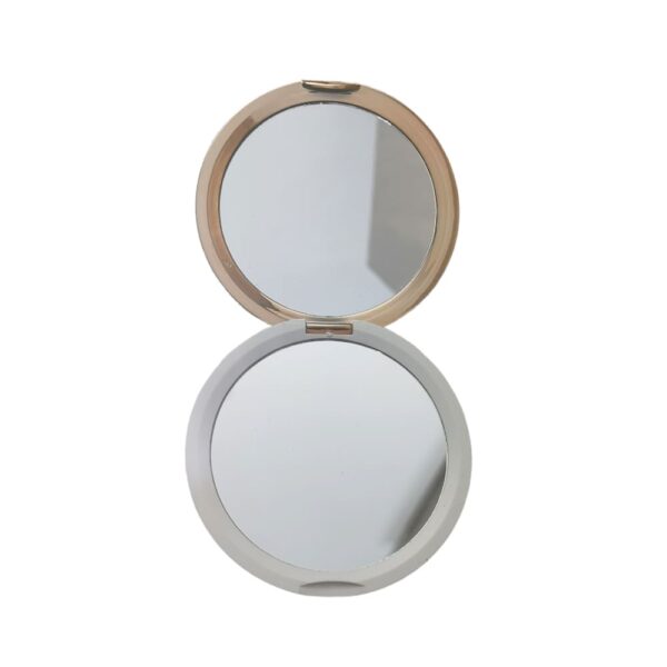 Espejo de maquillaje portátil de doble cara, circular, blanco - Imagen 3