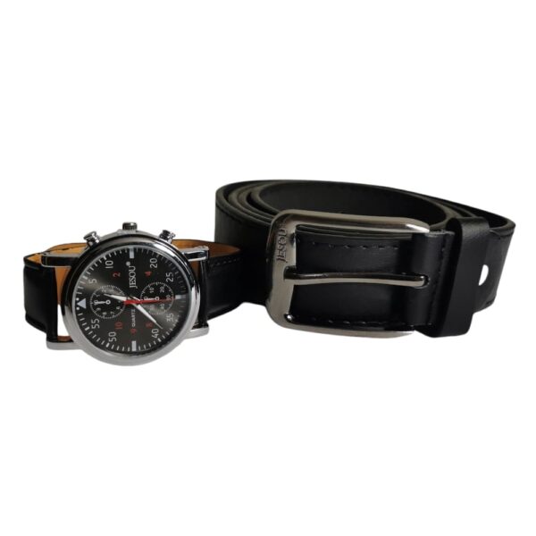 Set de reloj y cinturón negro, reloj 42mm, 2 relojes internos