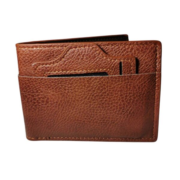 Billetera para hombre, con credencial, cafe