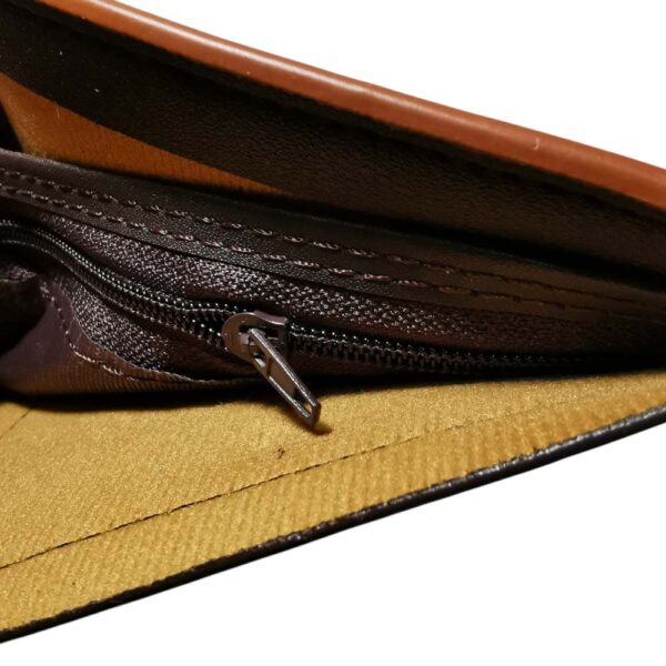 Billetera para hombre, detalle costura cuadrada, camel - Imagen 5