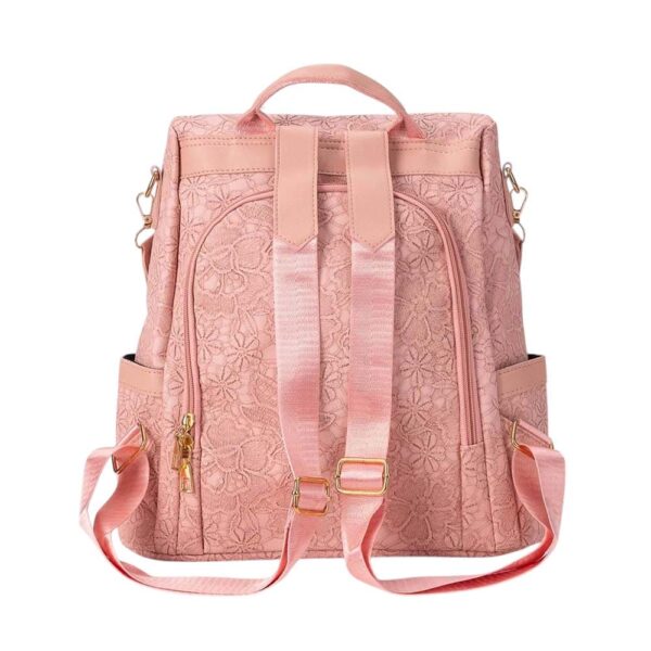 Mochila cartera antirrobo, tipo encaje, rosa - Imagen 2