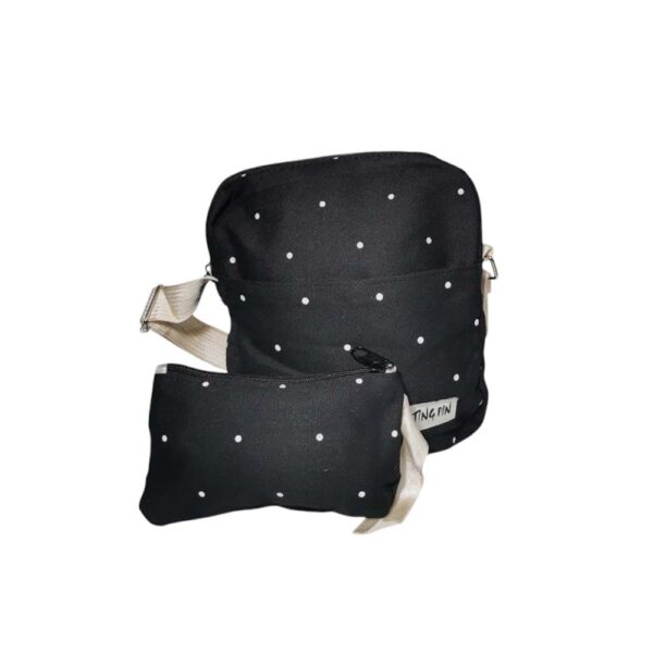 Mochila de 3 pzs, modelo puntos, negro - Imagen 5