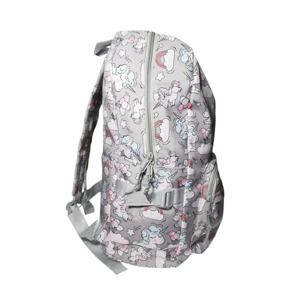 Mochila de 3pzs, impermeable, Kawaii, unicornio, gris - Imagen 2