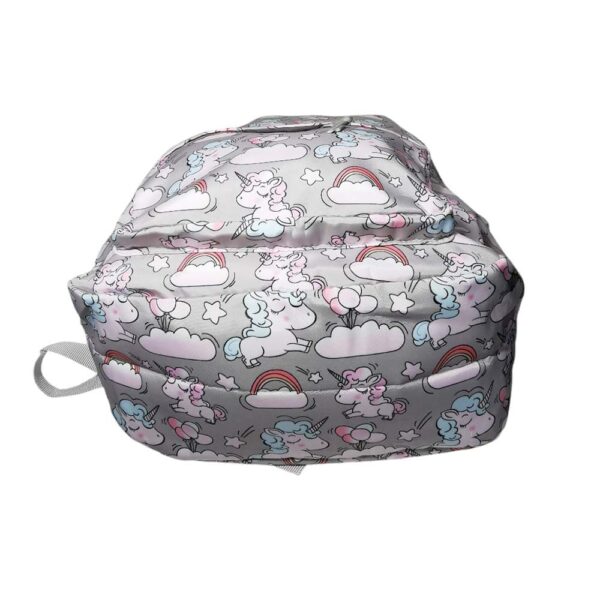 Mochila de 3pzs, impermeable, Kawaii, unicornio, gris - Imagen 3