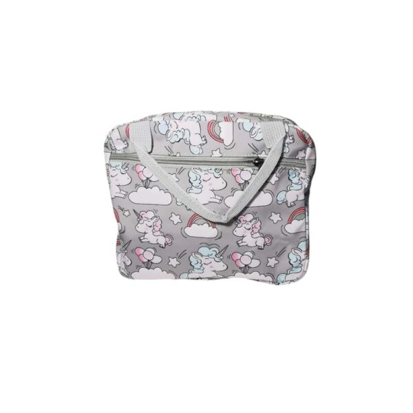 Mochila de 3pzs, impermeable, Kawaii, unicornio, gris - Imagen 5