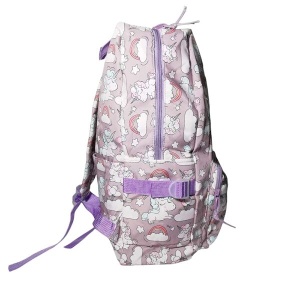 Mochila de 3pzs, impermeable, Kawaii, unicornio, lila - Imagen 2