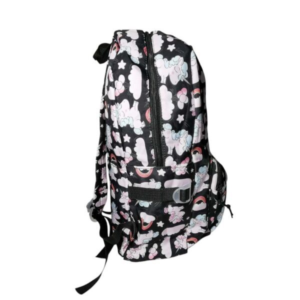 Mochila de 3pzs, impermeable, Kawaii, unicornio, negro - Imagen 2