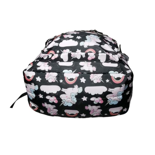 Mochila de 3pzs, impermeable, Kawaii, unicornio, negro - Imagen 3