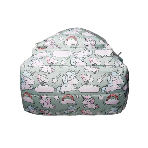 Mochila de 3pzs, impermeable, Kawaii, unicornio, verde - Imagen 3