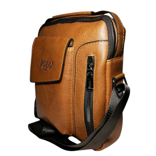 Morral de hombre, bolsillo vertical, camel - Imagen 5