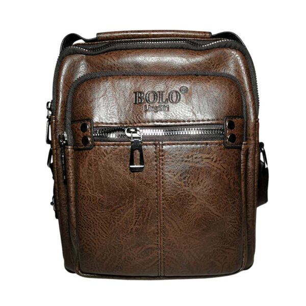 Morral de hombre, costura central, cafe