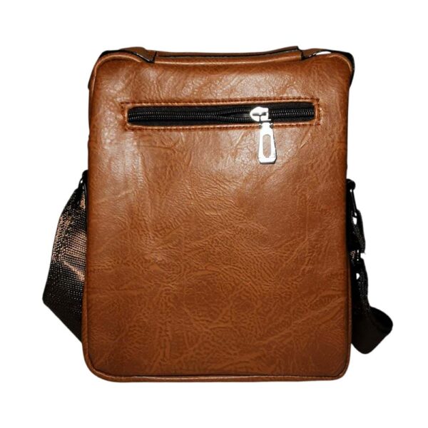 Morral de hombre, costura central, camel - Imagen 2