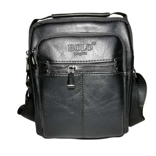 Morral de hombre, costura central, negro