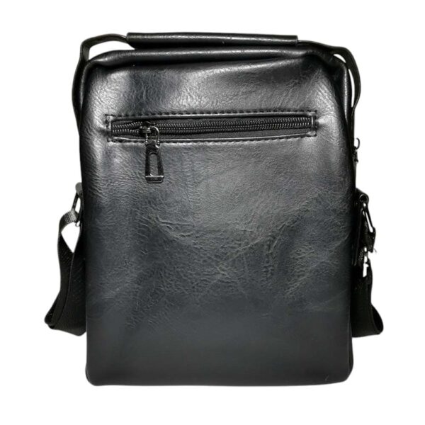 Morral de hombre, costura central, negro - Imagen 2