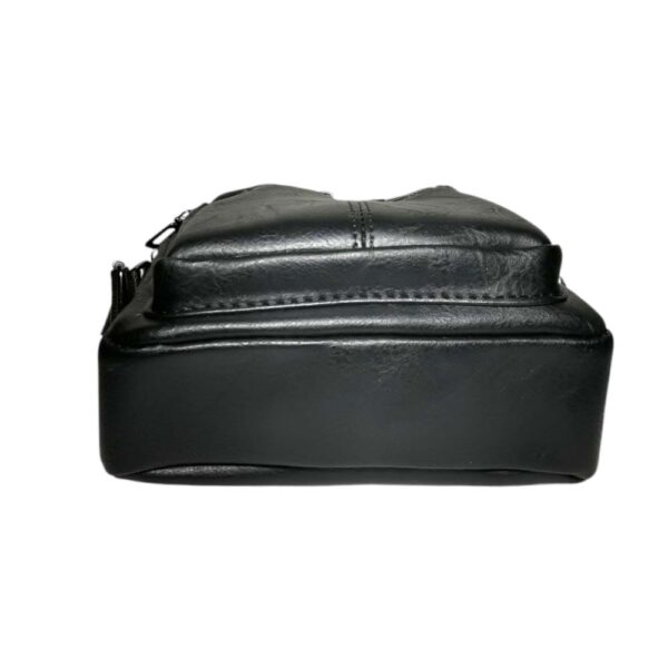 Morral de hombre, costura central, negro - Imagen 4