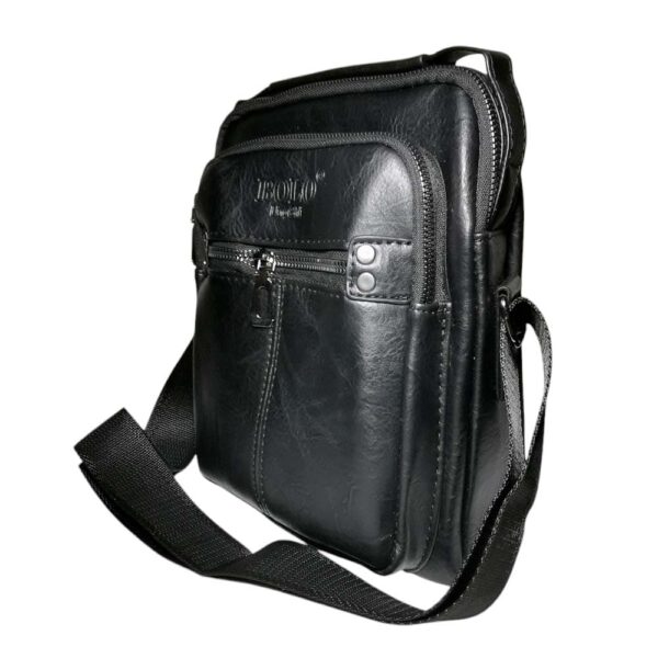 Morral de hombre, costura central, negro - Imagen 5