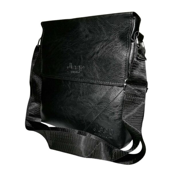 Morral de hombre, Jeep, solapa media, negro - Imagen 5