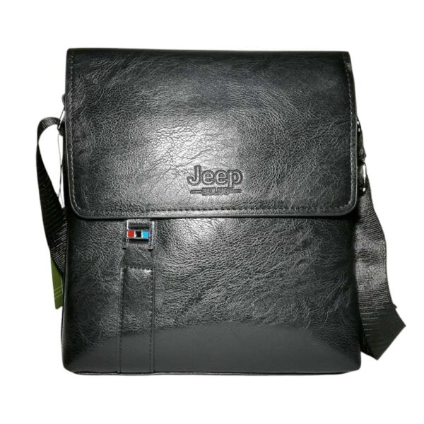 Morral de hombre, Jeep, solapa y broche medio, negro