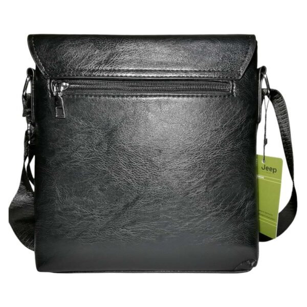 Morral de hombre, Jeep, solapa y broche medio, negro - Imagen 2