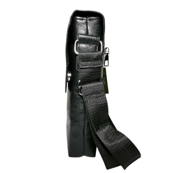 Morral de hombre, Jeep, solapa y broche medio, negro - Imagen 3