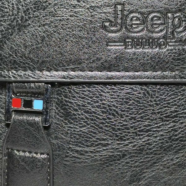 Morral de hombre, Jeep, solapa y broche medio, negro - Imagen 6