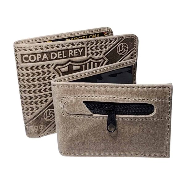 Billetera de cuero Barcelona, beige - Imagen 3