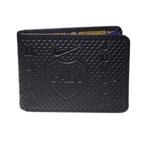Billetera de cuero Boca Juniors, negro