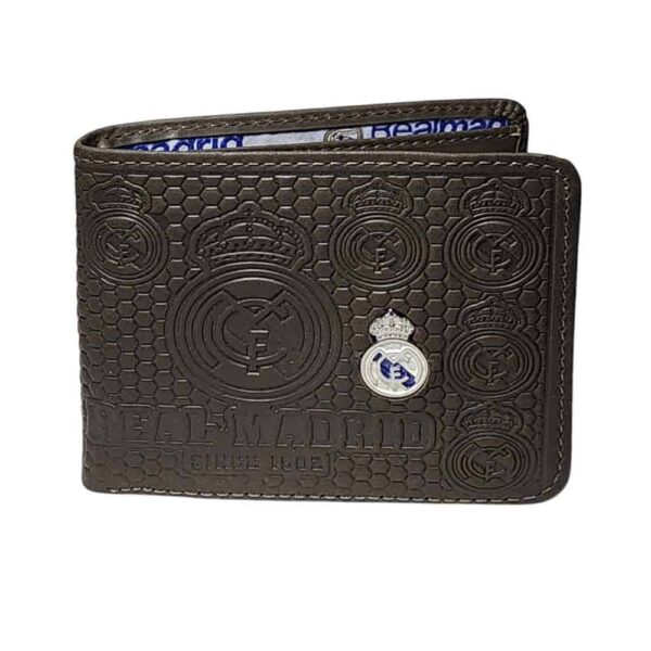 Billetera de cuero Real Madrid, cafe