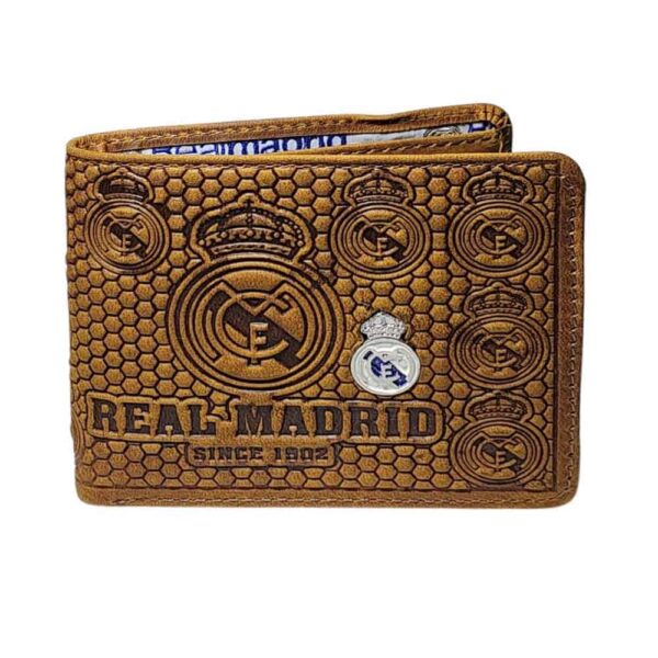 Billetera de cuero Real Madrid, camel