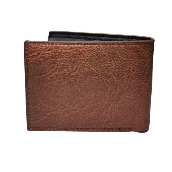 Billetera para hombre, solapa bordada, camel - Imagen 2