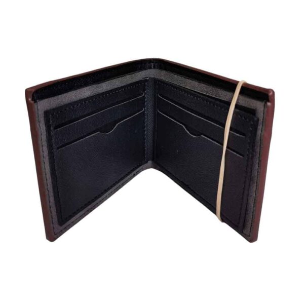 Billetera para hombre, solapa bordada, camel - Imagen 3