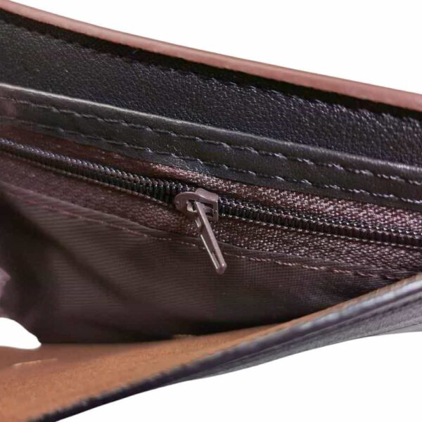 Billetera para hombre, solapa bordada, camel - Imagen 5