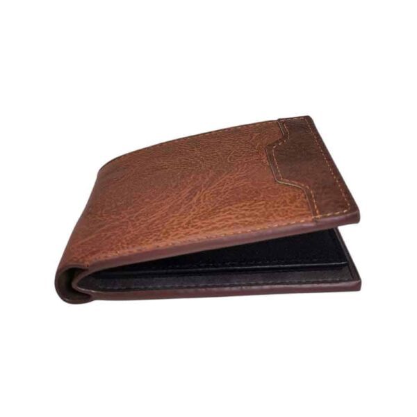 Billetera para hombre, solapa bordada, camel - Imagen 6