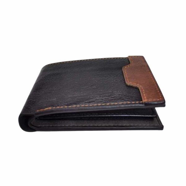 Billetera para hombre, solapa bordada, negro - Imagen 6