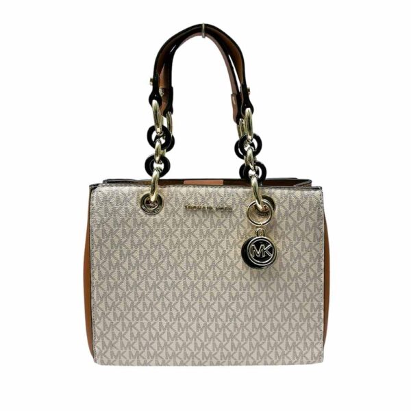 Bolso de hombro mediano Teagen Michael Kors, Beige
