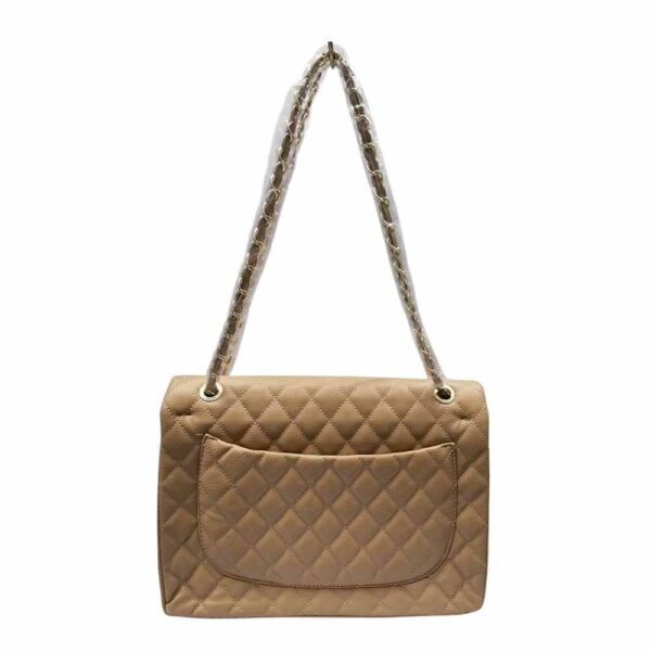 Bolso de hombro Chanel, herraje dorado, beige - Imagen 3