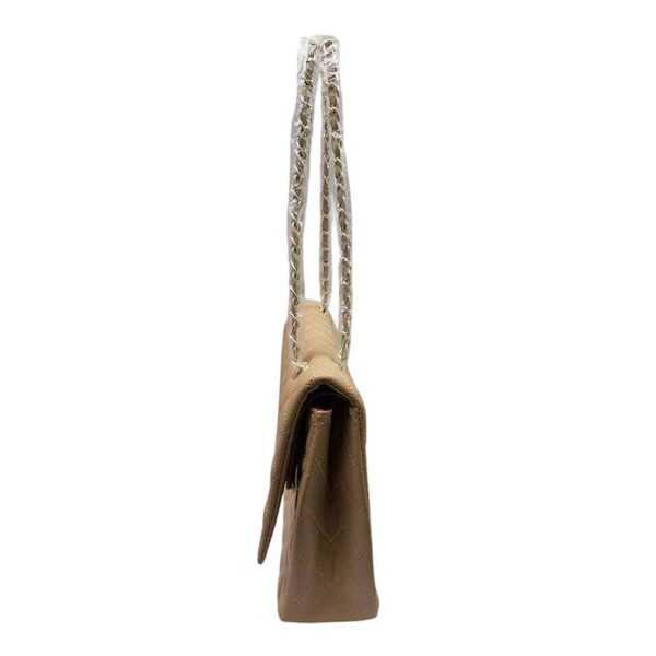 Bolso de hombro Chanel, herraje dorado, beige - Imagen 4