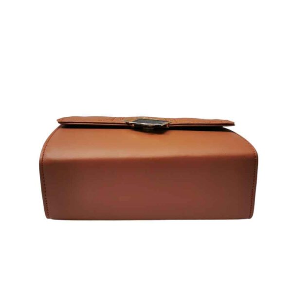 Bolso mediano cuadros bordados, camel - Imagen 5