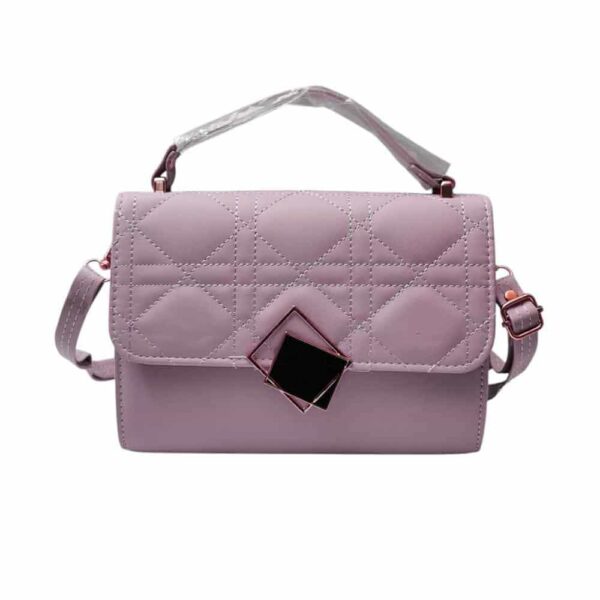 Bolso mediano cuadros bordados, lila