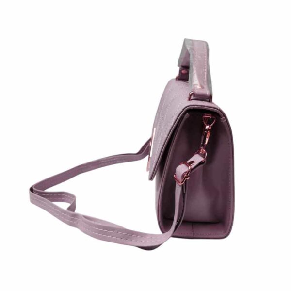 Bolso mediano cuadros bordados, lila - Imagen 3