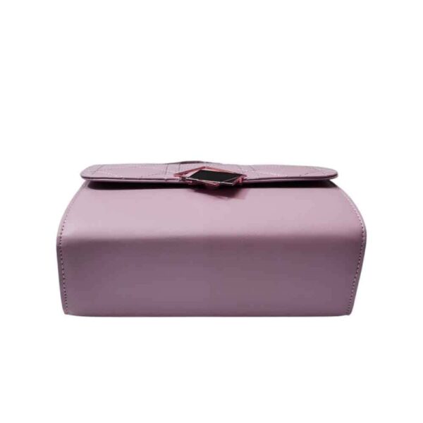 Bolso mediano cuadros bordados, lila - Imagen 5