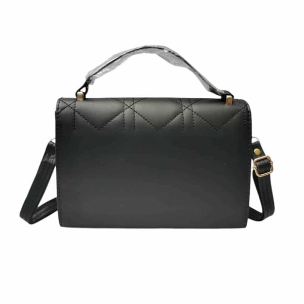 Bolso mediano cuadros bordados, negro - Imagen 2