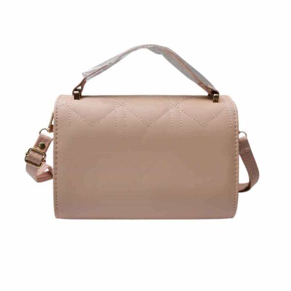 Bolso mediano cuadros bordados, rosa - Imagen 2