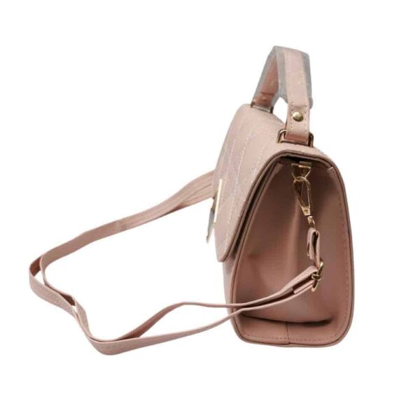 Bolso mediano cuadros bordados, rosa - Imagen 3