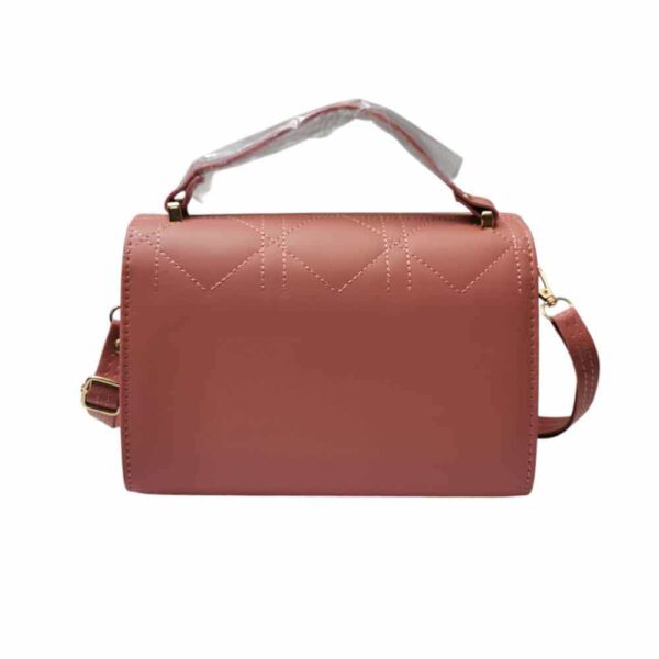 Bolso mediano cuadros bordados, rosa sandia - Imagen 2