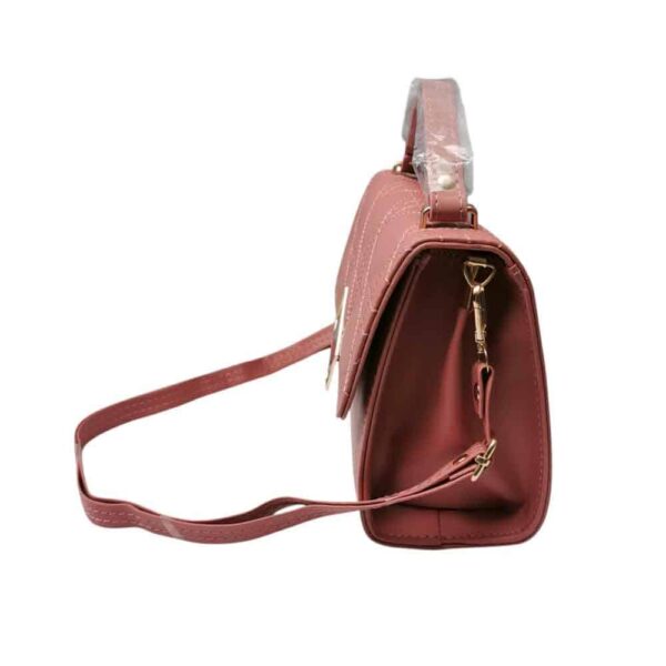 Bolso mediano cuadros bordados, rosa sandia - Imagen 3