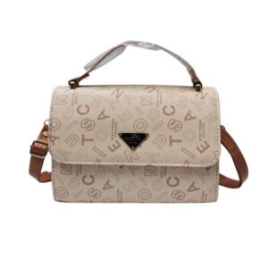 Bolso mediano letras urbanas, beige