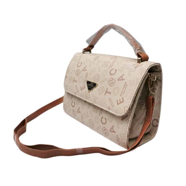 Bolso mediano letras urbanas, beige - Imagen 4