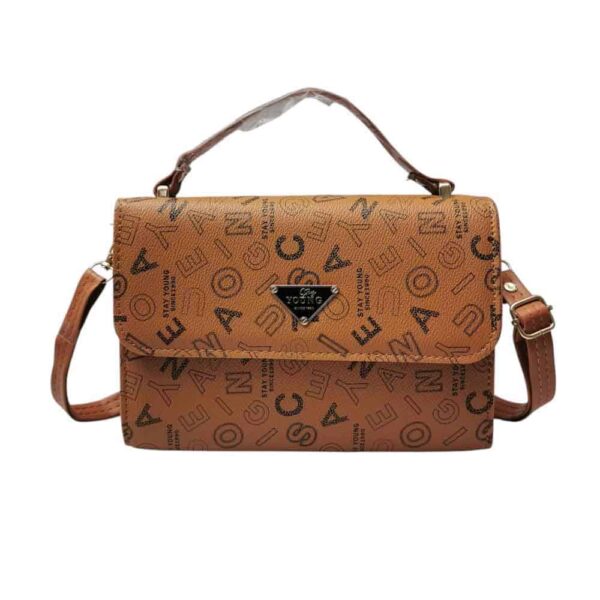 Bolso mediano letras urbanas, camel