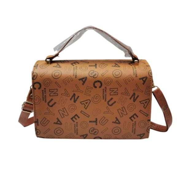 Bolso mediano letras urbanas, camel - Imagen 2
